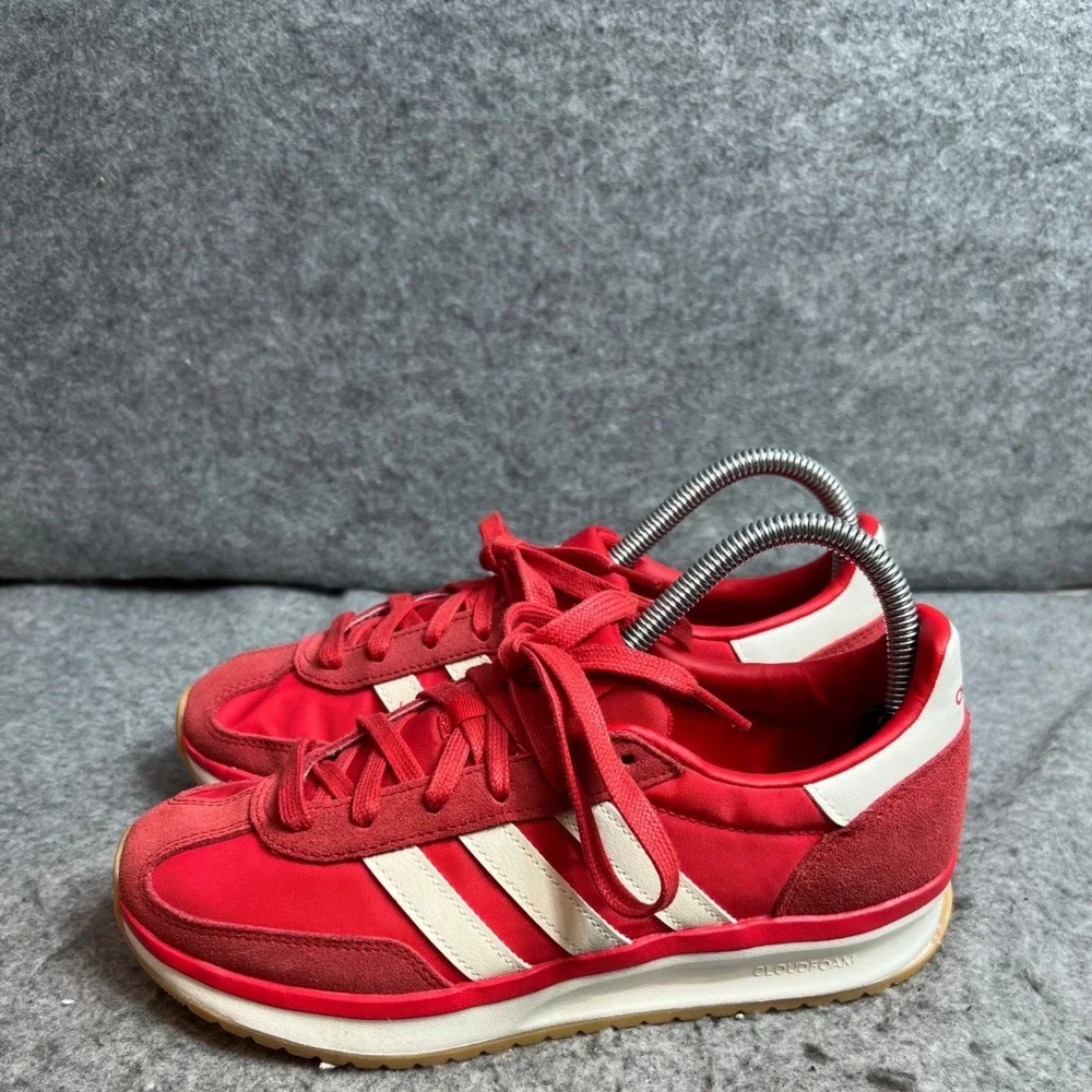 Adidas Cloudfoam Comfort Red Sneakers Low Top Retro Athletic Shoes Womens 7